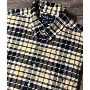 Ralph Lauren Men's Plaid Multicolor Button Down Navy Pony XL Big Shirt‎ Style